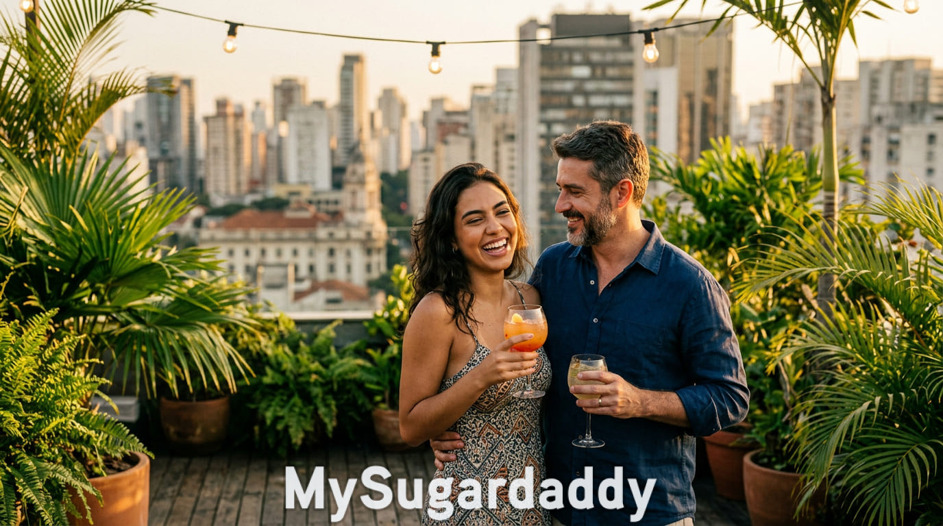Sugar Daddy y Sugar Baby disfrutando de una tarde en una terraza
