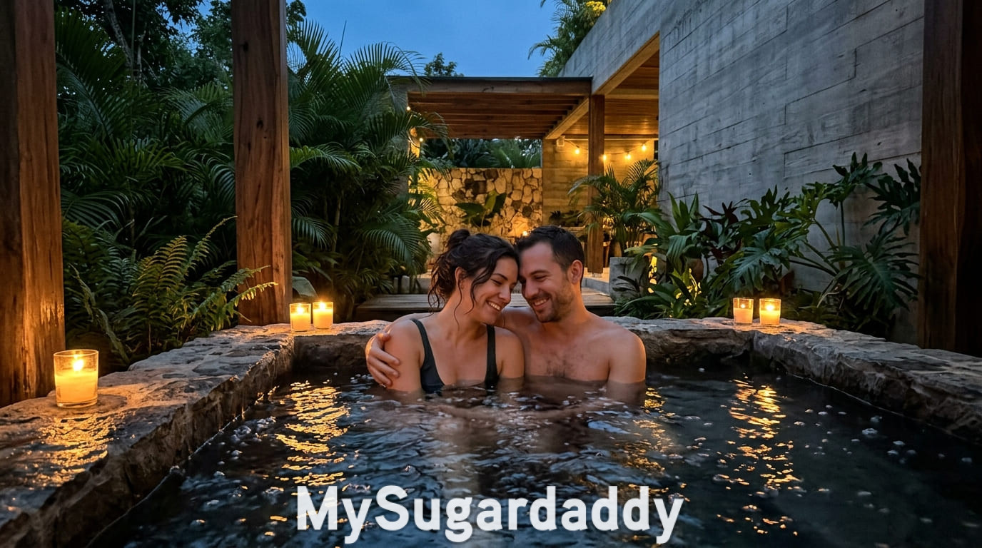 Pareja disfrutando de un espacio privado, ejemplo de discreción en sugar dating
